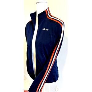 VTG Y2K Adidas 3 Stripe Jacket Trefoil Track Blue Orange FL GATORS Satin Women S